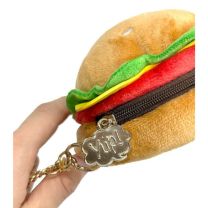 手のひらサイズのハンバーガーポーチ 牛革 手縫い ハンドメイド